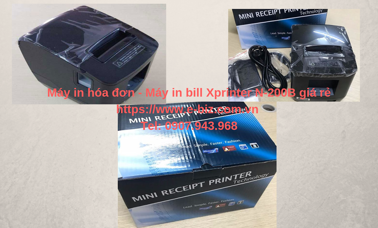 Ebiz Pos Offline - Máy in bill - Máy in hóa đơn Xprinter N-200B khổ 80mm giá rẻ - Hình 2